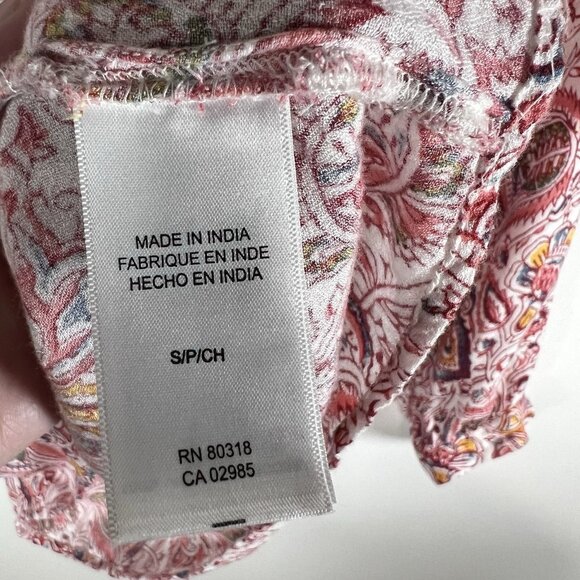 Lucky Brand Boho Peasant Top Size S Paisley Tassel Hippie Beach Vacation Boho - Picture 5 of 10